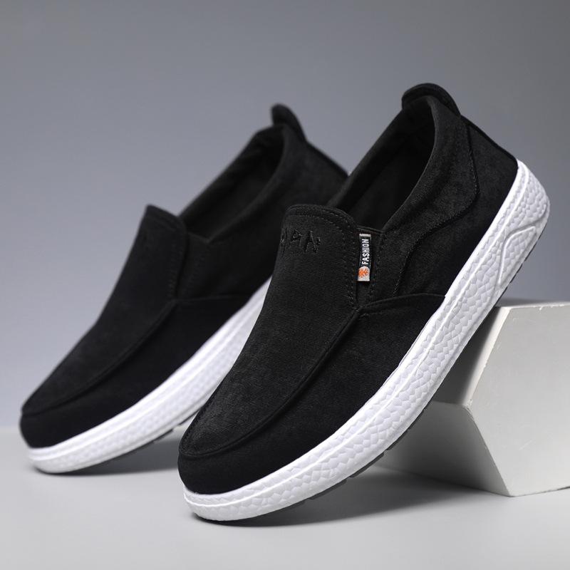 Spring new canvas shoes men's fashion versatile casual soft-soled lazy shoes breathable simple men's shoes