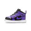 Air Jordan 1 Mid Alt Модные Устойчивые к истиранию Высокие Детские Кроссовки Черно-Фиолетовые для Младенцев и Малышей AR6352-051