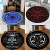 Personalized Carpet Round Carpet Satanic Cat Goat Impaled Throne Area Atheist Carpet Black Cushion Living Room Home Decor