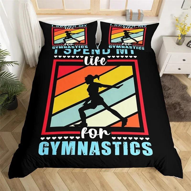 Комплект пододеяльника для гимнастики Радужный акварельный тай-дай Комплект постельного белья размера «queen» Микрофибра Пододеяльник для чирлидинга Для любителя йоги