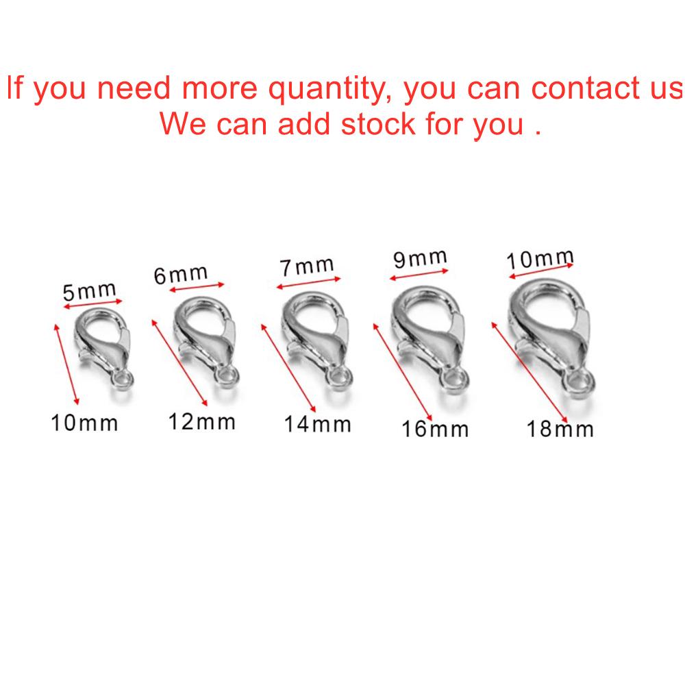 50pcs/lot Jewelry Findings Alloy Lobster Clasp Hooks For Jewelry Making Necklace Bracelet Chain DIY Supplies Accessories