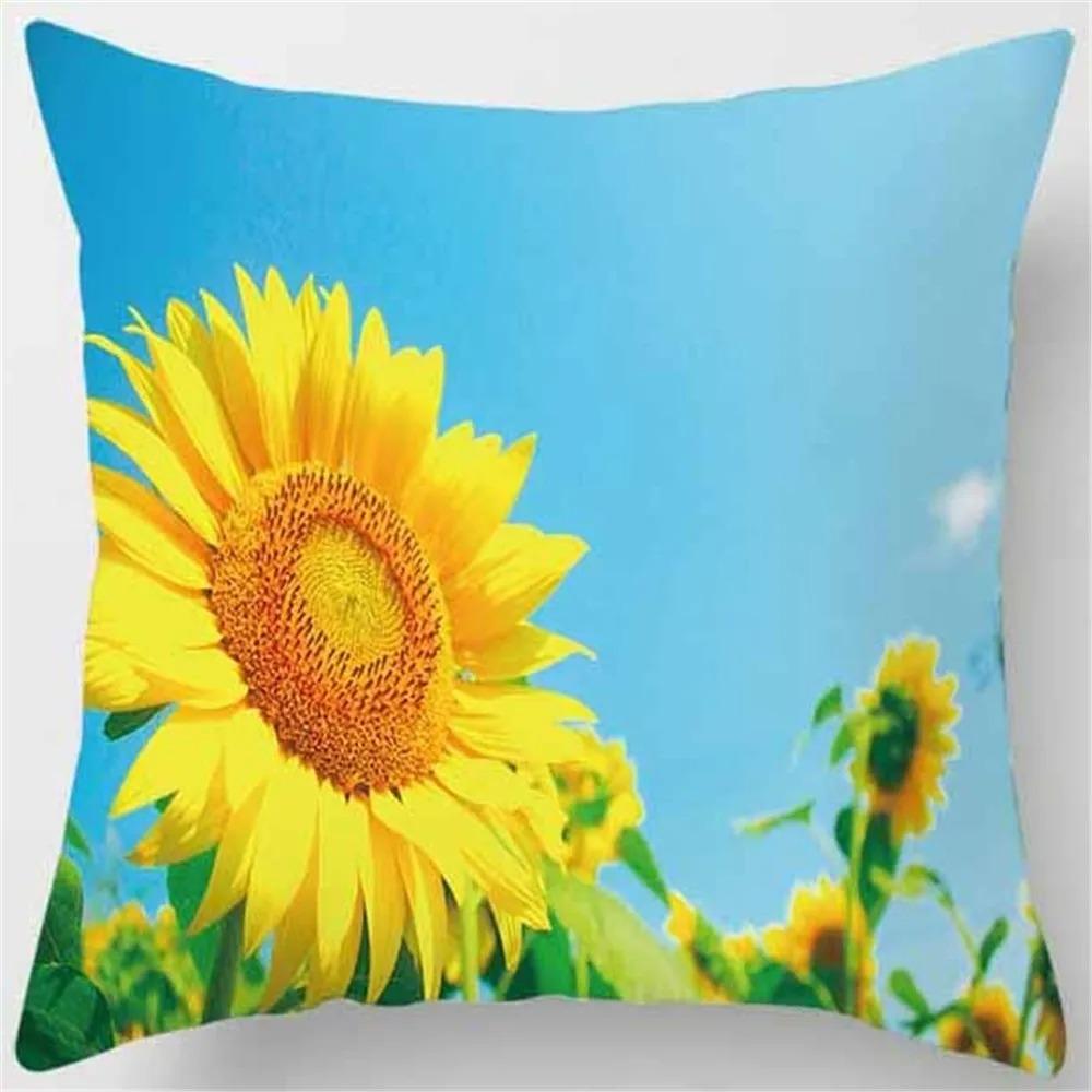 Sunflower Decorative Pillowcase Office Living Room Car Ornaments Home Pillowcase