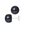 Earrings - - Genuine Black Cultured Pearls 9-10 Mm - White Gold - 2 Year Warranty
