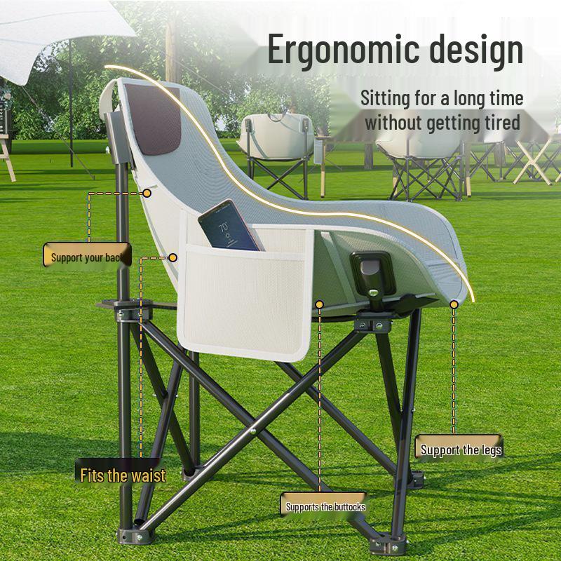 Foldable Moon Chair: Portable, Thickened for Outdoor Camping, Beach Trips, Fishing, and Picnics.