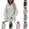 Women Knitted Vest Sleeveless V Neck Ribbed Knit Split Pullover Sweater Vest Blouse Vest Shirt