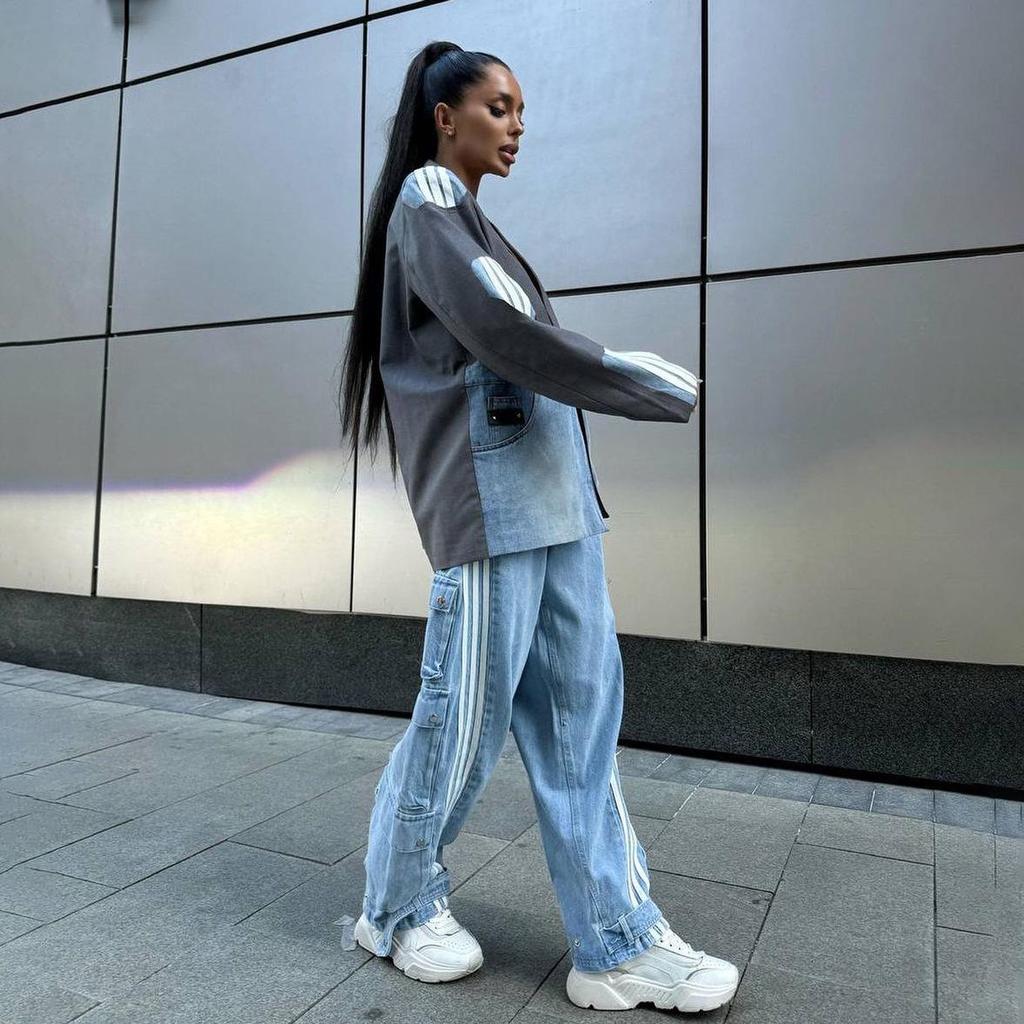 Женский джинсовый пиджак в стиле Cross-Border Personality