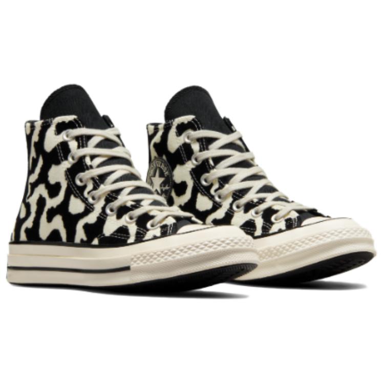 Converse Chuck 70 High Leopard Remix Women Sneakers Black Egret A12350C
