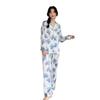 Top and Bottom Front Synthetic Gentle On the Skin [Jeayoo] Women's Pajamas, Loungewear, Nightwear, Set, Opening, Loungewear, Silk, Nightwear,