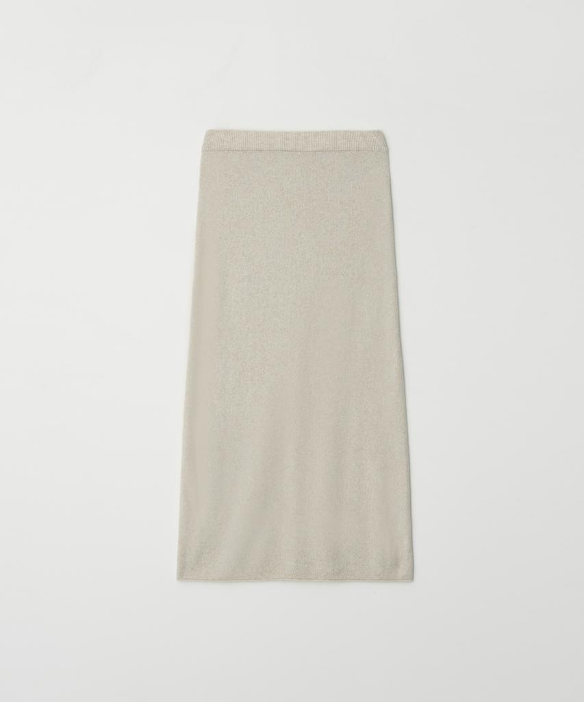 Button Wool Long Skirt (Oatmeal)