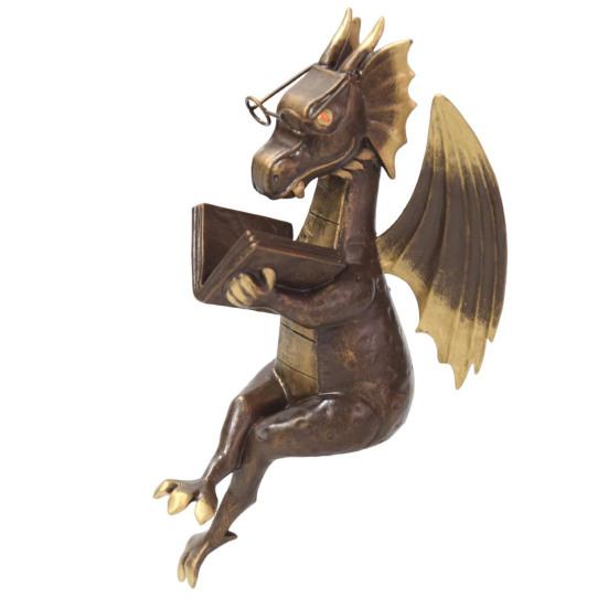 Винтажная книга для чтения, фигурка дракона, смоляная статуя летающего дракона в западном стиле, скульптура, модель, фигурка, украшение, игрушка, дом