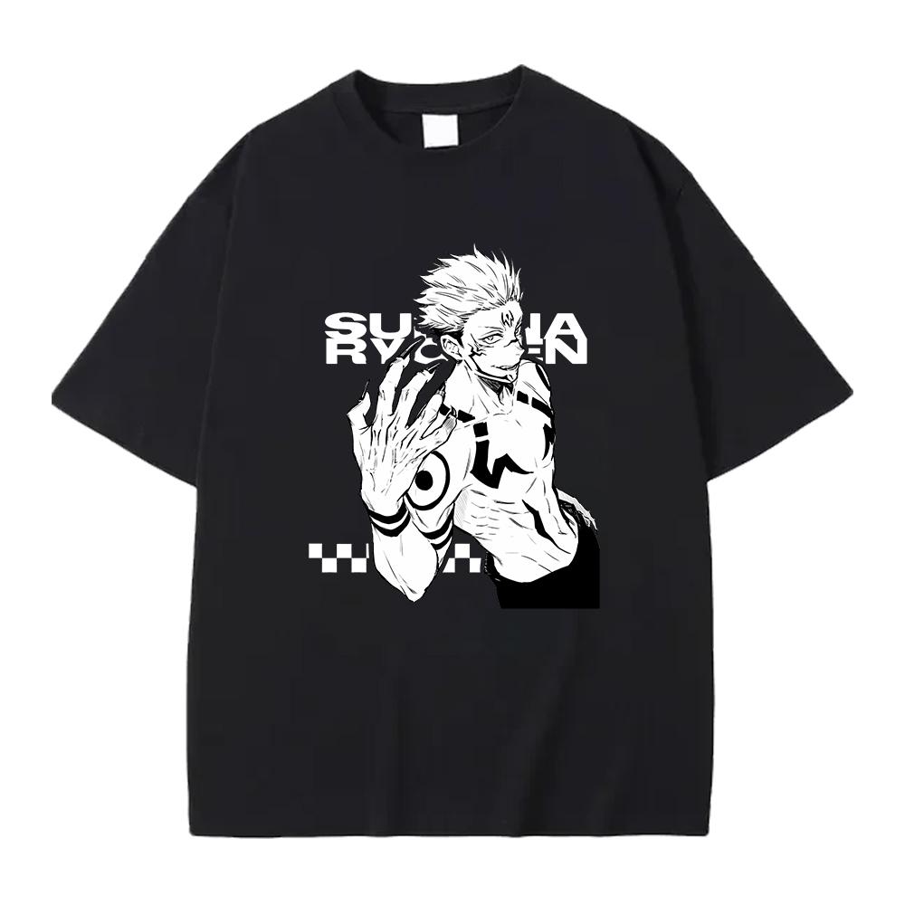 Японская футболка унисекс Jujutsu Kaisen, футболка с графическим принтом Okkotsu Yuta, хлопковая одежда унисекс, футболки с коротким рукавом в стиле стрит-мод.