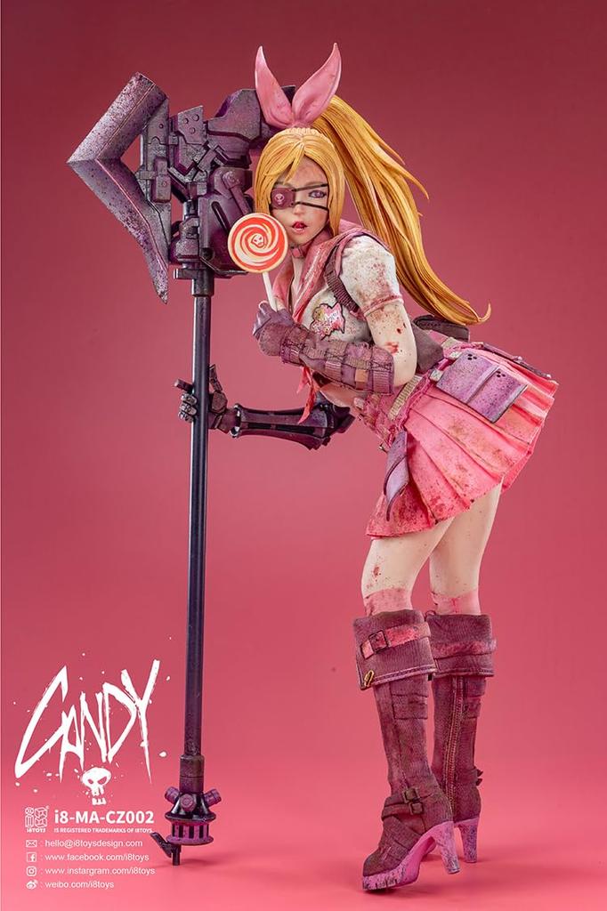 I8TOYS X NOISY I8 MA CZ002 Candy Damaged Scale and Metal Painted Movable Figure "CRAZY Version" 1/6 Cloth, PVC, Silicone,
