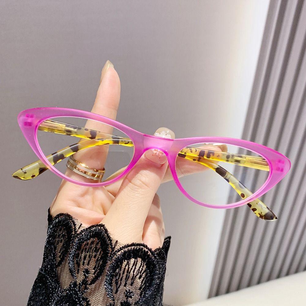 New Fashion Anti Blue Light Glasses Ultra Light Women Men Cat Eye Glasses Small Frame Leopard Color Reading Eyewear