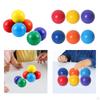 6 Colorful Rainbow Wooden Beads, 4.5 Cm (1.77 Inches), for Learning And Recognizing Colors. Ideal As