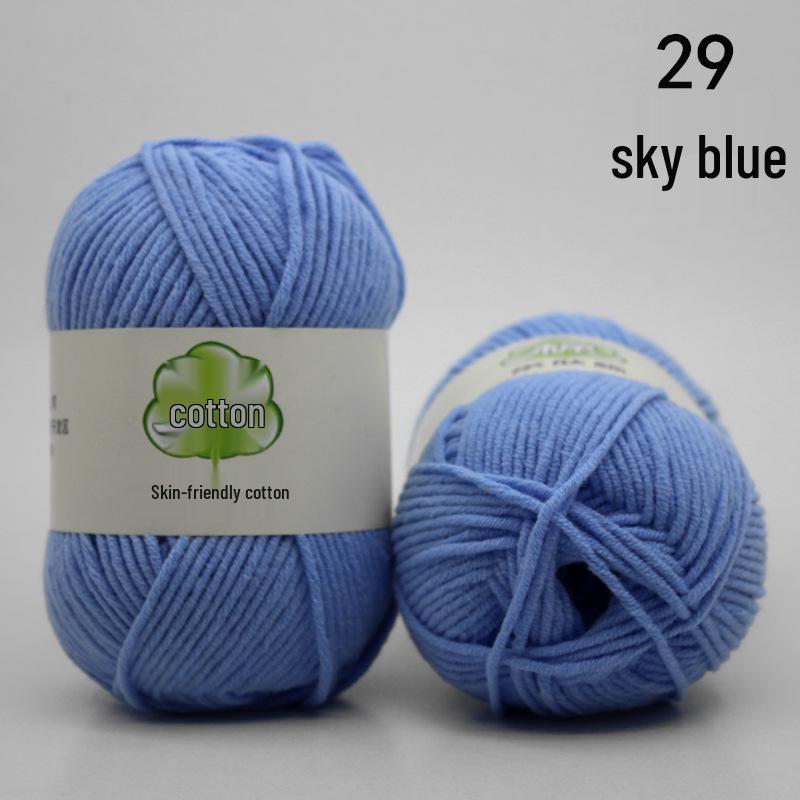 Пряжа из гребенного 5-слойного молочного хлопка для вязания и вязания крючком своими руками - Набор материалов средней толщины для шарфа и пледа