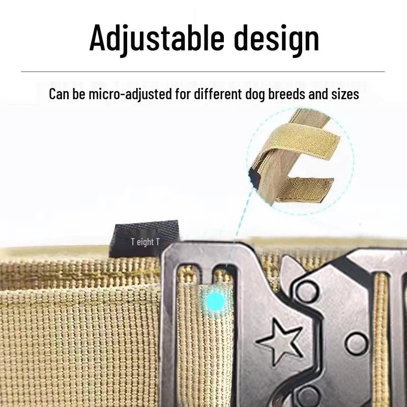 Tactical Adjustable Dog Collar & Leash - Outdoor Explosion-Proof Training Collar.