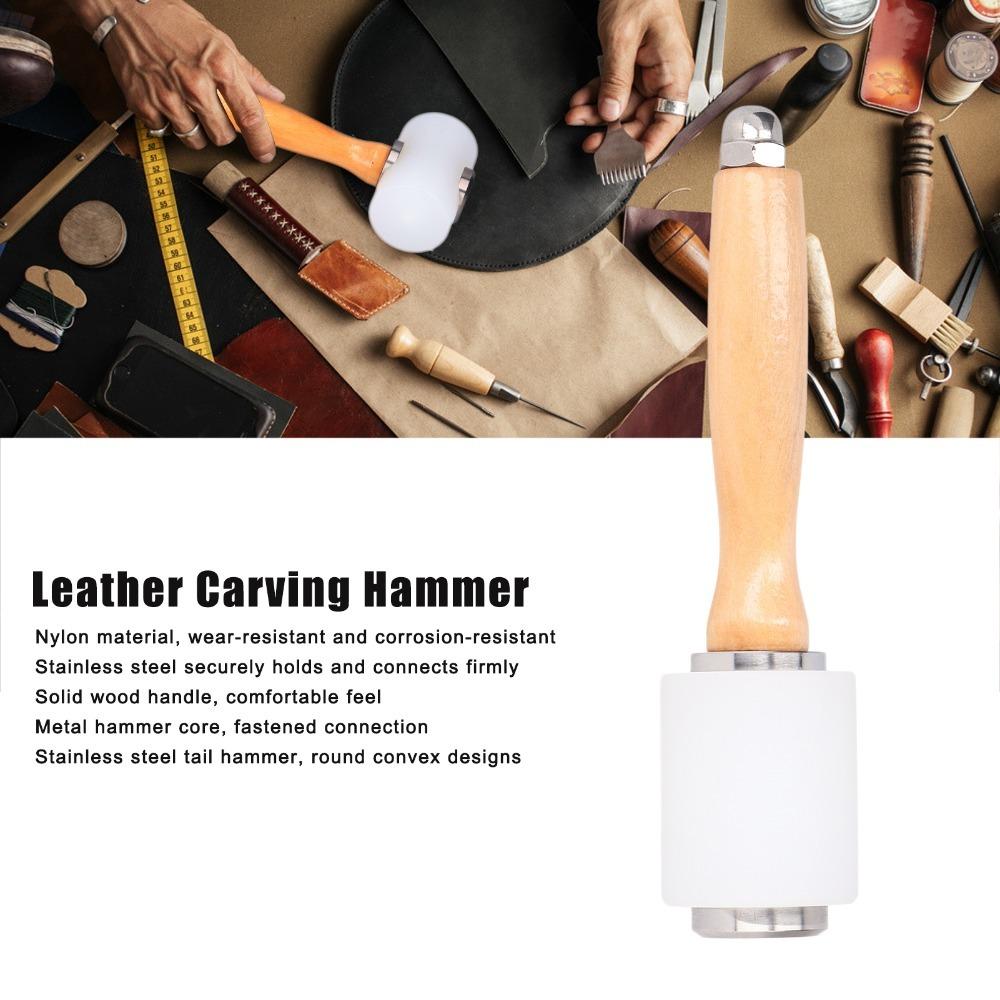 Different Colors Leather Carving Hammer Wood Handle Leather Tool Leather Workshop Daily Processing