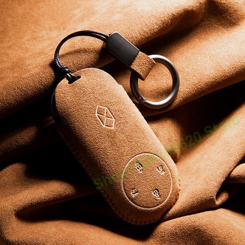 for LUXEED R7 2026 Suede Car Key Case Extended Range Max Zhijie S7 Key Cover Buckle Keychain Interior Accessories