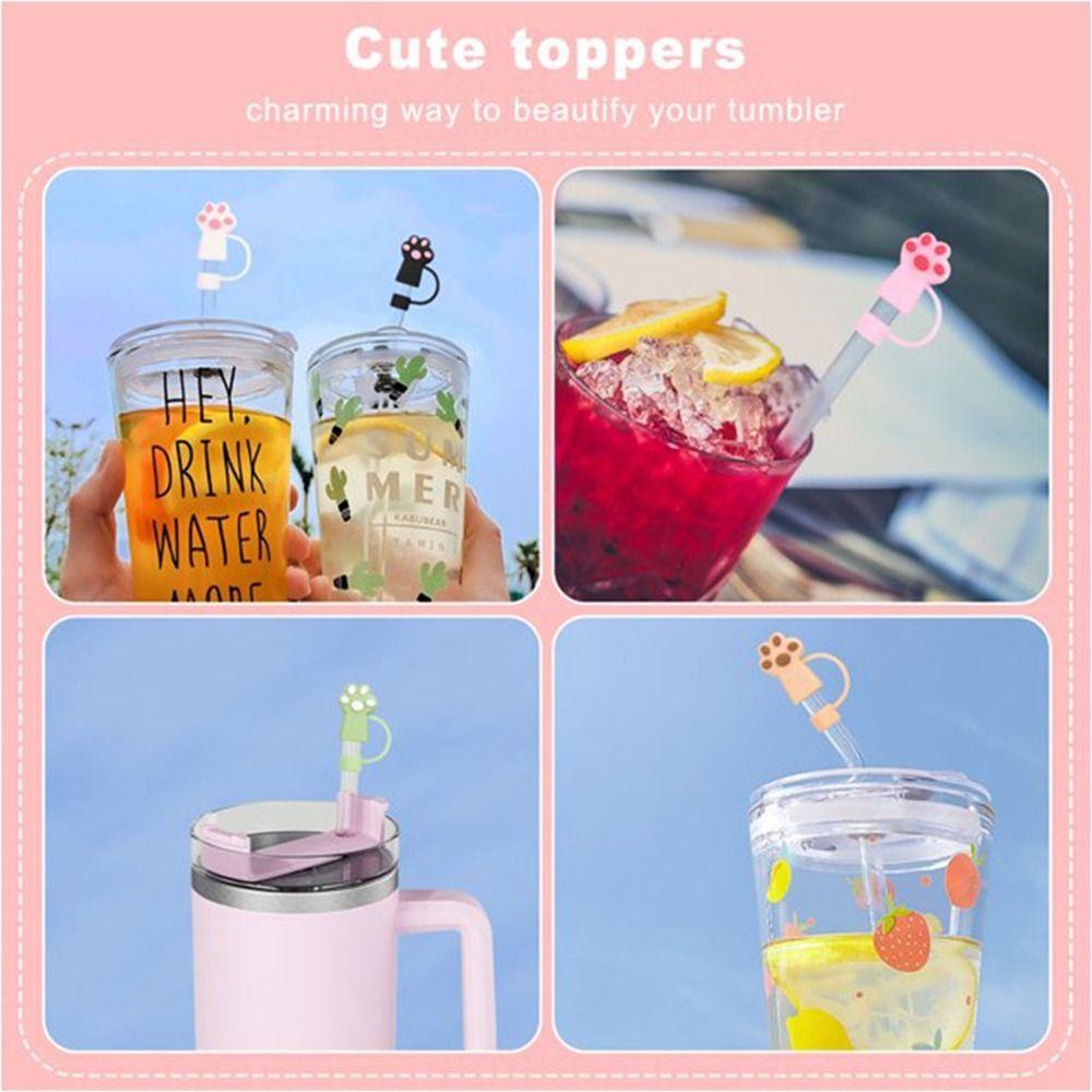 Dust-proof Drinking Dust Cap Reusable Straw Tips Cover New Silicone Straw Plug Water Glass
