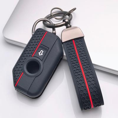 Силиконовый чехол для ключа с брелоком для мотоцикла BMW, 2-кнопочный смарт-ключ, подходит для BMW R1200GS R1250GS F750GS F850GS K1600GT, Ударопрочный держатель для брелока