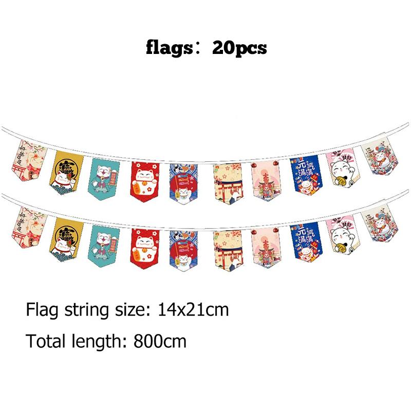 Hanging String Flags Japanese Style Sushi Restaurant Bunting Banners Izakaya Food Theme Restaurant Tea House Decoration