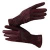 1 Pair Women Cycling Gloves Autumn Winter Windproof Elastic Faux Snakeskin Touchscreen Anti-slip Thermal Cold Weather Full Finger Riding Gloves