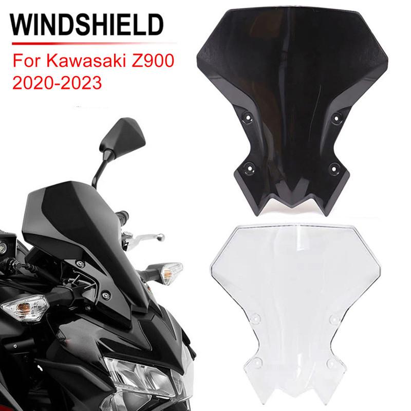 Ветровое стекло мотоцикла Ветровое стекло для Kawasaki Z900 2020-2023 Передний ветровой экран Дефлектор Черный/Прозрачный
