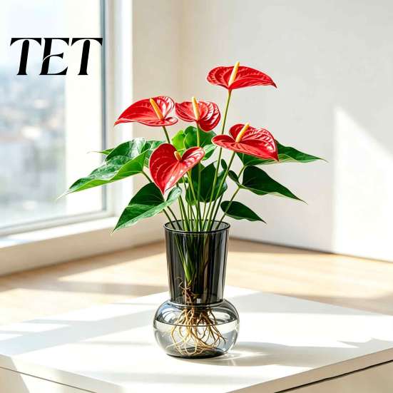 Decorative Table Vase for Coffee Hydroponic Flower Vase, Transparent Modern Style Imitation Glass Wide Body Plant Container Sturdy Pot Fresh