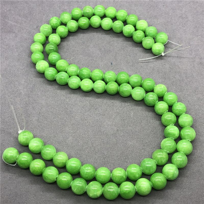 Натуральный камень, драгоценный камень, трава, зеленый халцедон, свободные бусины, ювелирные изделия, круглые бусины