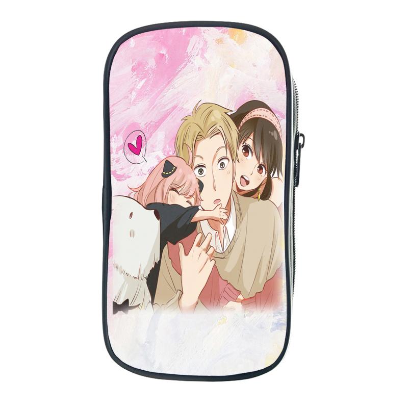 Семейный портативный пенал Spy X с героями мультфильмов Anya Forger, детская канцелярская сумка, большая вместительная сумка для хранения, школьная сумка-карандаш