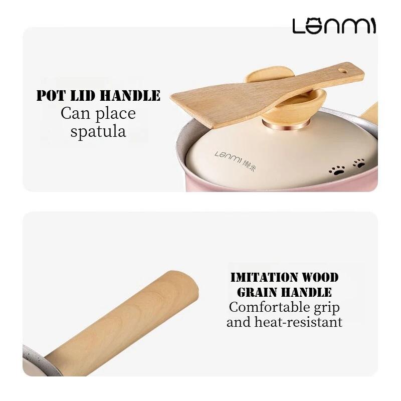 LANMI 18cm Non Stick Milk Pot Aluminum Alloy Baby Food Pot Saucepan Heat The Milk Multi-functional Pot Easy To Clean for Home