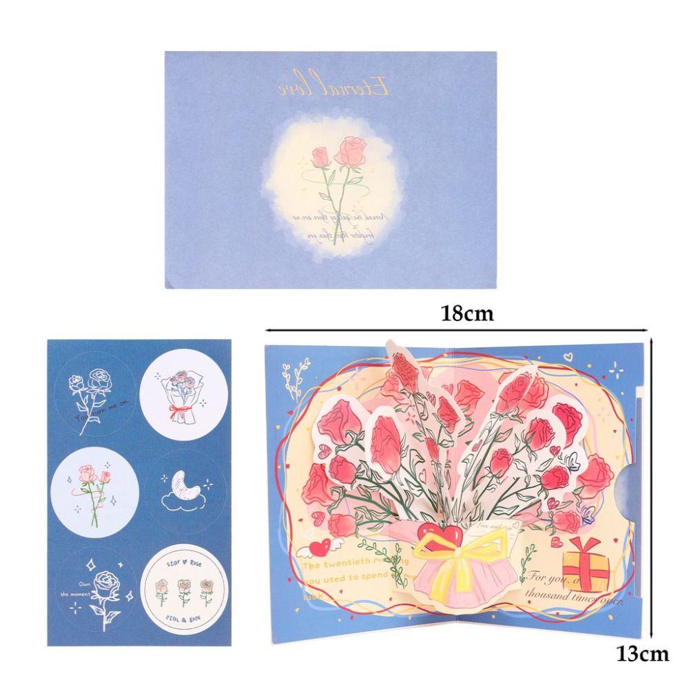 Всплывающая открытка ко Дню святого Валентина 3D открытки с благодарностью Романтическая поздравительная открытка Свадебные приглашения