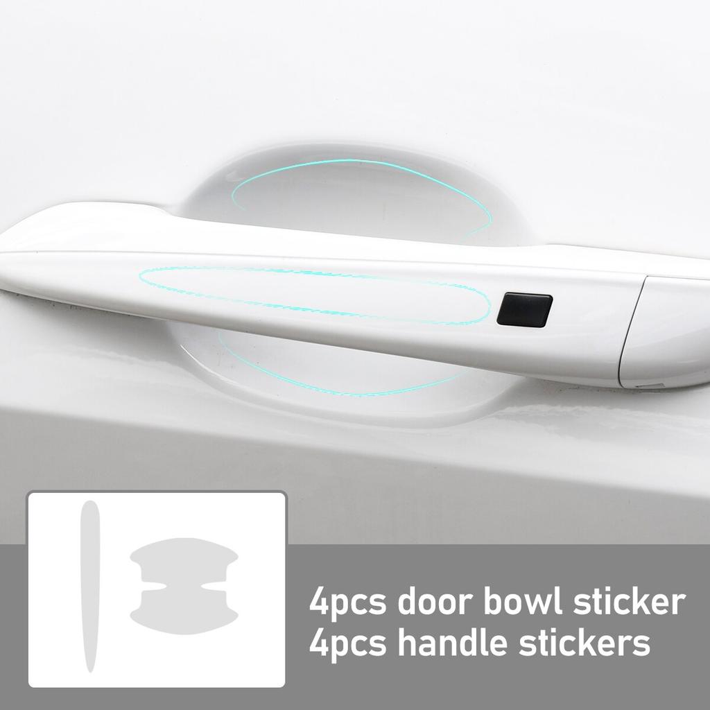 8Pcs TPU Car Door Bowl Anti-scratch Sticker Clear Door Bowl Handle Protection Sticker Paint Surface Film Car Accessories Decals