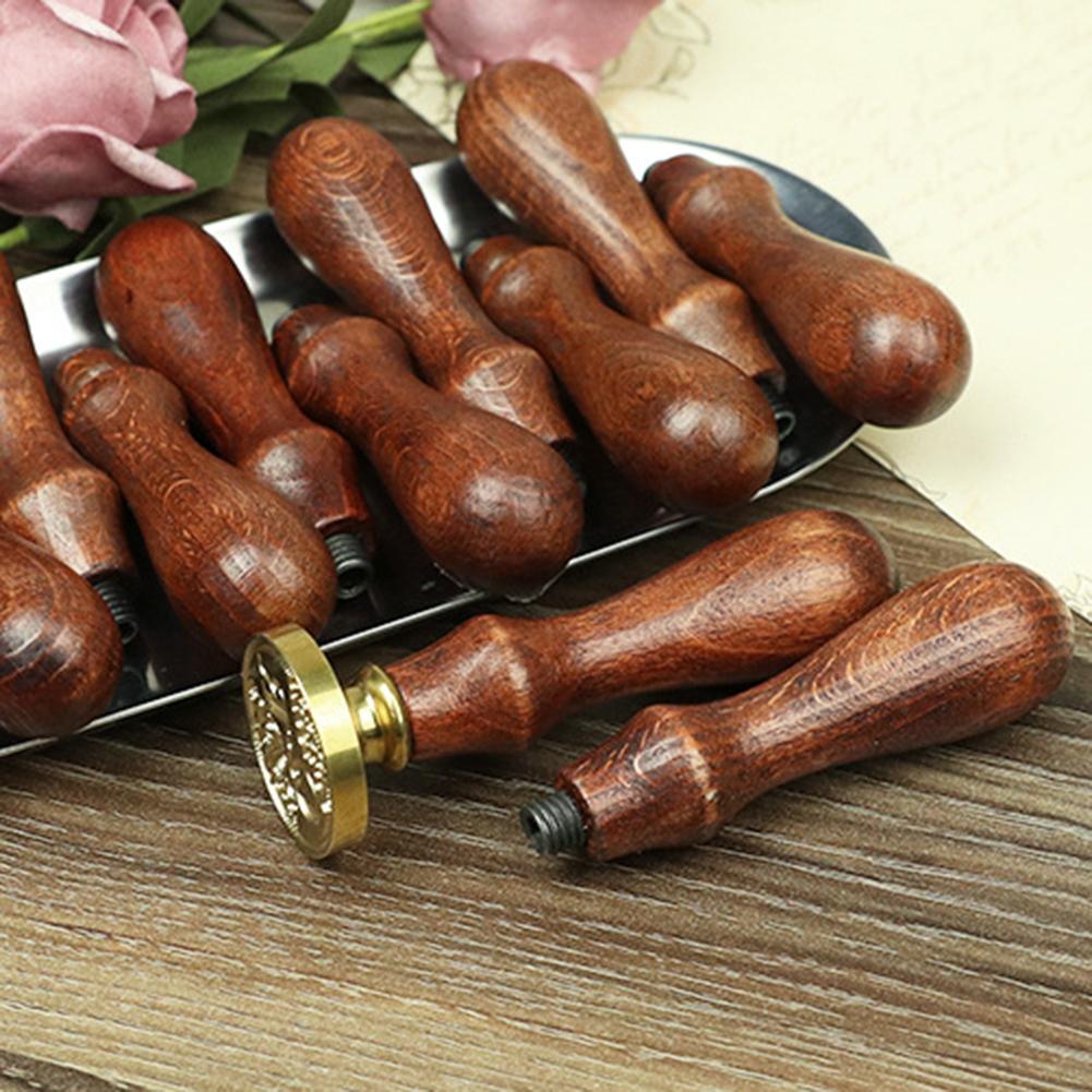 Retro Wax Seals Tool DIY Wooden Fire Paint Handle Handmade Vintage Wax Sealing Handle Envelope Scrapbooking Supplies