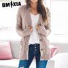 Women's Vintage Casual Solid Color Print Autumn Winter Long Sleeve V-Neck Jackets & Coats