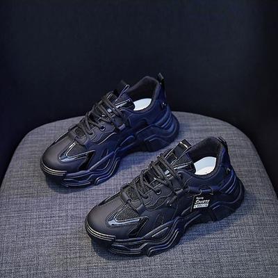 Женская обувь 2025 Весна и Осень новый горячий товар кроссовки папы толстая подошва увеличивающая рост мягкая кожа универсальные одинарные туфли