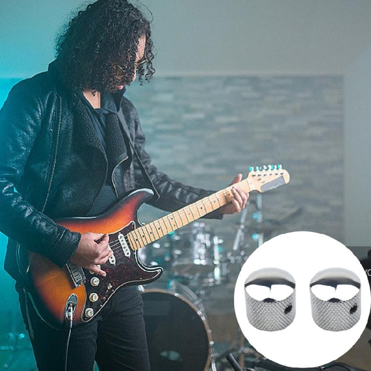 2 шт. Металлические ручки громкости и тембра для гитары, сменные ручки потенциометра, купольные ручки для электрогитары и бас-гитары с отверстием