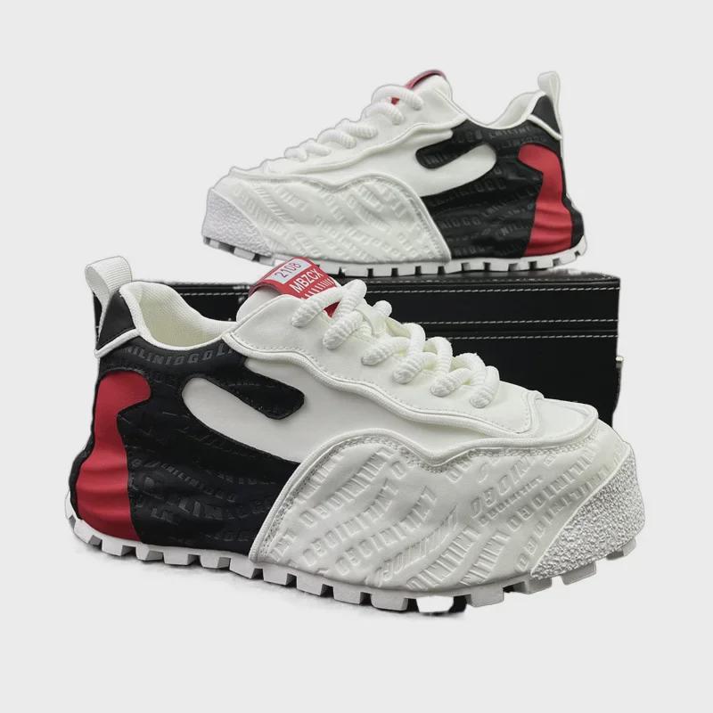 Модные европейские мужские кроссовки на высоком каблуке: Осенне-зимняя мода с толстой подошвой