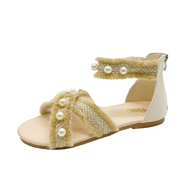 Мода 2024 года, низкие сандалии, женские, кожаные, большого размера, с открытым носком, женские, универсальные, летние, на каблуках, на низком каблуке, большие, закрытые, разноцветные, удобные