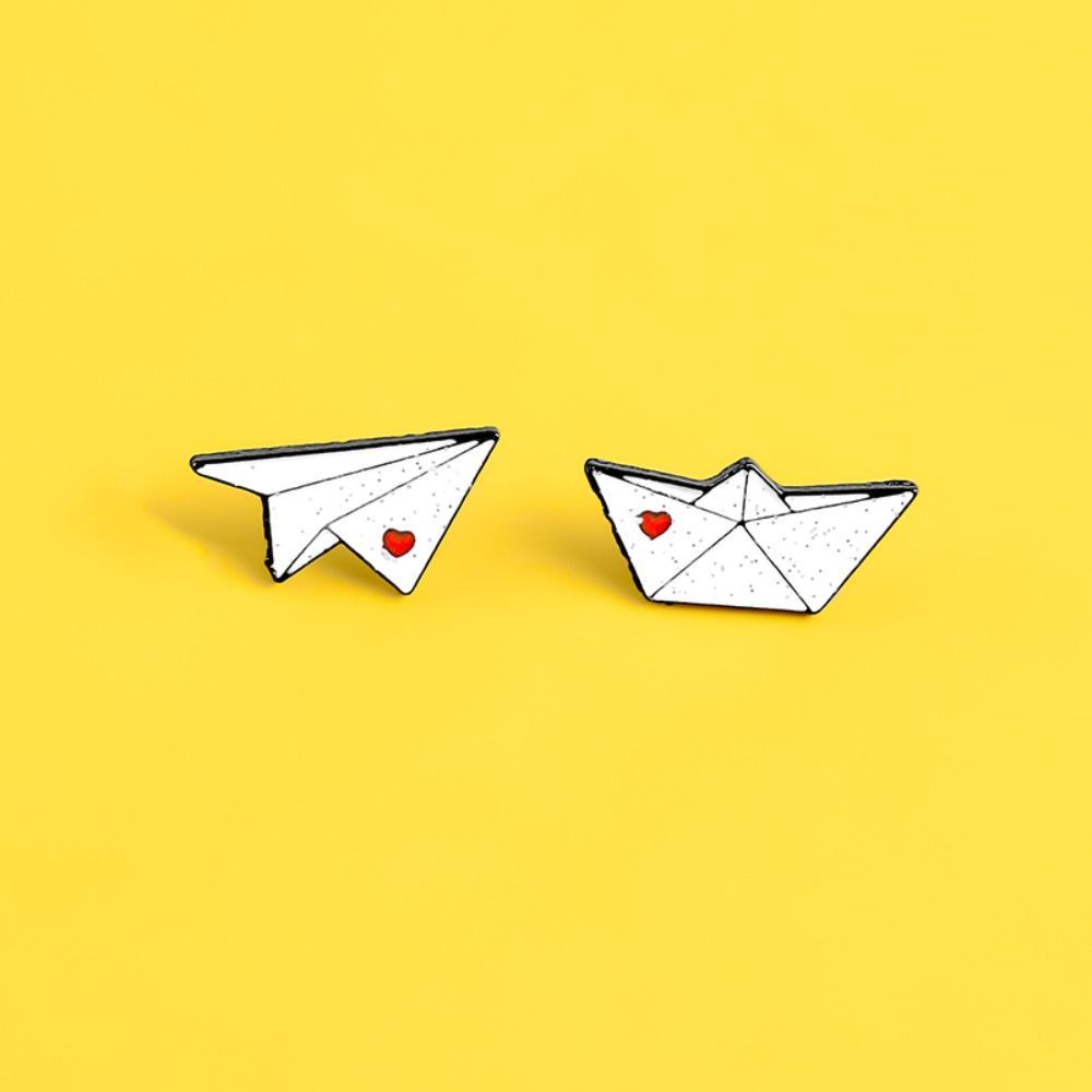 Boat Paper Plane Enamel Pins Dripping Oil  Cartoon   Party