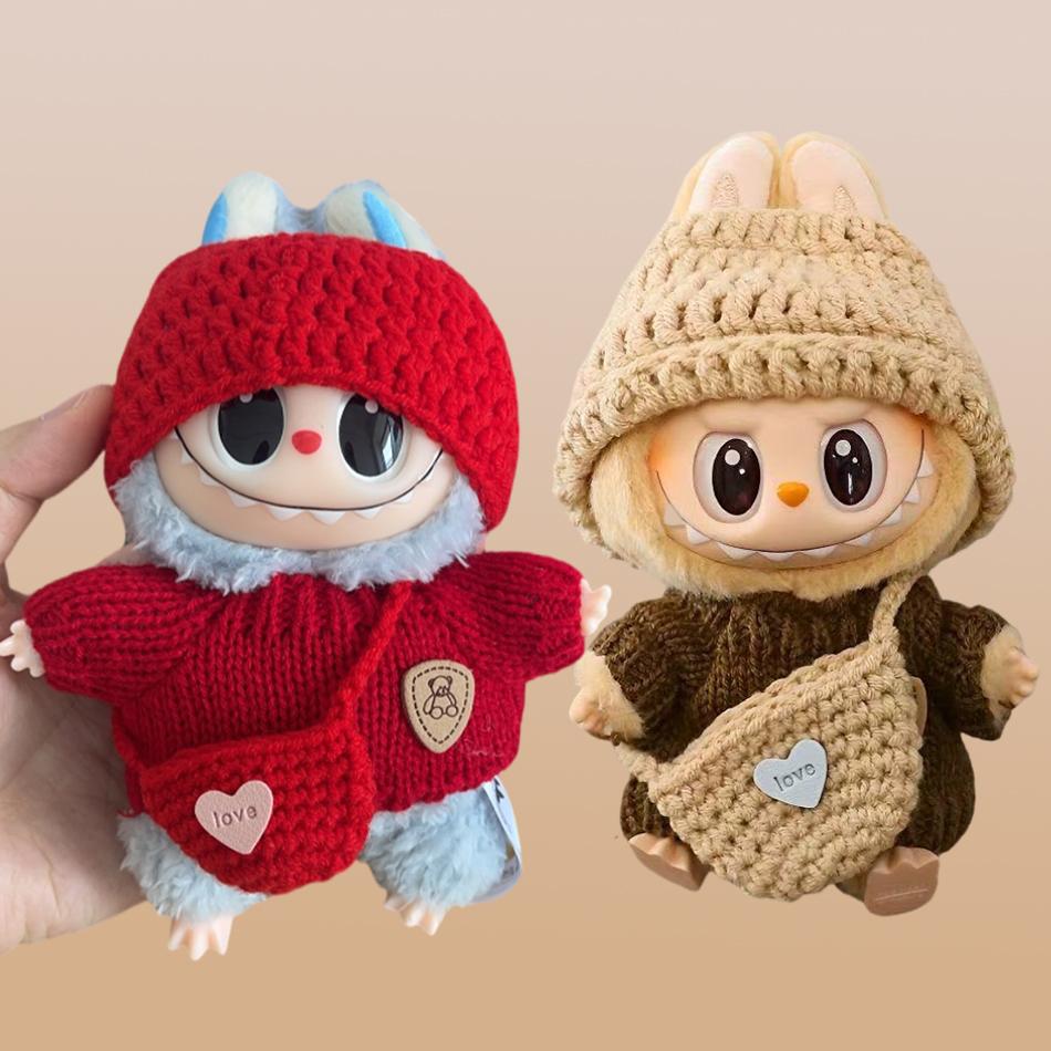 15/17см Одежда Лабубу Для Принцессы Пышная Юбка Кружевное Платье-комбинация Галстук-бабочка Головной убор 2 шт./уп. Плюшевая Хлопковая Кукла Десс Аксессуар Подарок