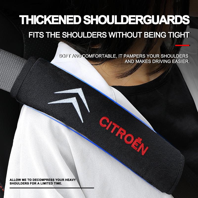 Car Seat Belt Cover Styling Cotton Safety Shoulder Protector For Citroen C1 C3 C4 C5 C6 2CV VTS Picasso Cross Cactus RD3 C4L DS4