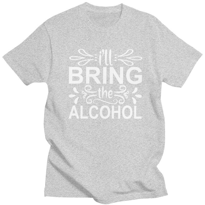 Мужская футболка с надписью 'Custom Handsome Ill Bring The Alcohol', хлопковая, с коротким рукавом, повседневная, модная