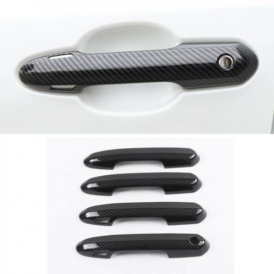 Carbon Fiber Front&Back Car Door Handles Trim For Toyota RAV4 -2025