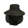 Outdoor Fisherman Hat Wide Brim Bucket Hat with Neck Cover Men Summer Breathable Mesh Sun Protection Visor Anti UV Cap Unisex