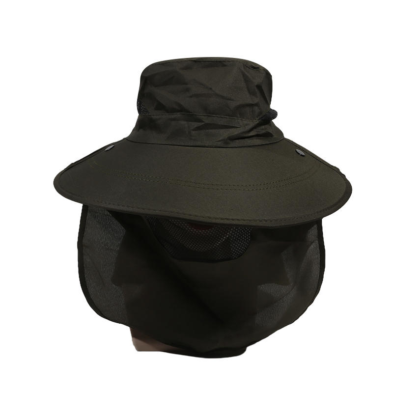 Outdoor Fisherman Hat Wide Brim Bucket Hat with Neck Cover Men Summer Breathable Mesh Sun Protection Visor Anti UV Cap Unisex