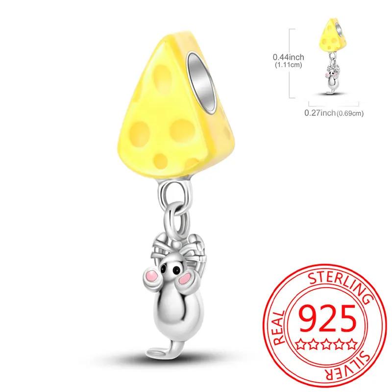 Delicious Food Copper Doughnut Cake Dessert Fruit Fine Wine Bead Pendant Fit Bracelet Necklac Boutique Jewelry Gift