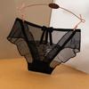 Transparent Breathable Women's Mesh Panties Bow Edge Body Sculpting