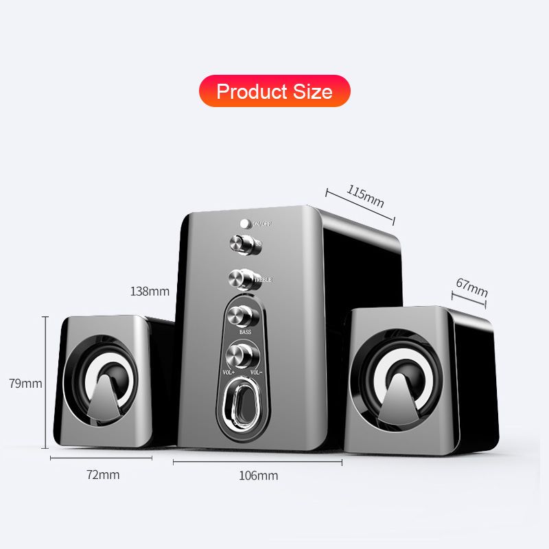 Bluetooth Computer Speakers for Desktop - Wireless Speaker with Enhanced Audio, Crisp Stereo Sound, Easy-Access Control