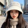 Autumn and Winter Retro Fisherman's Hat Women's Snowflake Knitted Basin Hat Thickened and Warm Versatile Small Woolen Hat Showing Face Trend